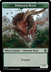 Dinosaur Beast // Dinosaur Double-Sided Token [The Lost Caverns of Ixalan Commander Tokens] | PLUS EV GAMES 