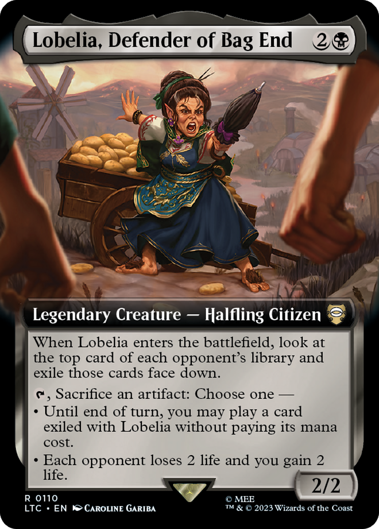 Lobelia, Defender of Bag End (Extended Art) [The Lord of the Rings: Tales of Middle-Earth Commander] | PLUS EV GAMES 