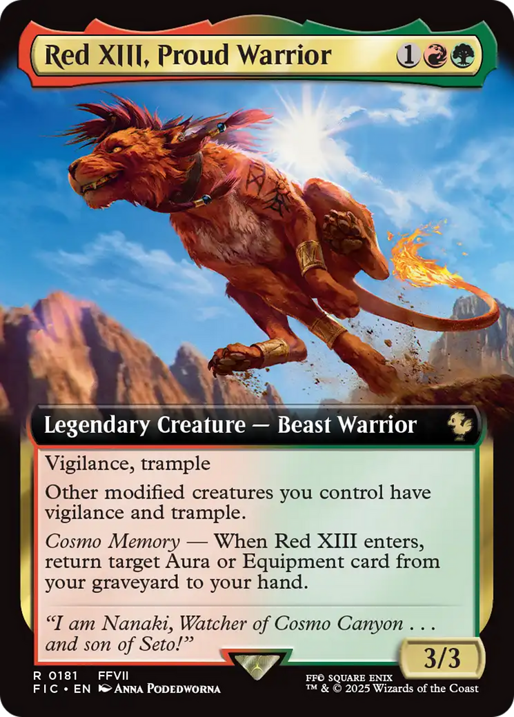 Red XIII, Proud Warrior (Extended Art) [FINAL FANTASY Commander] | PLUS EV GAMES 