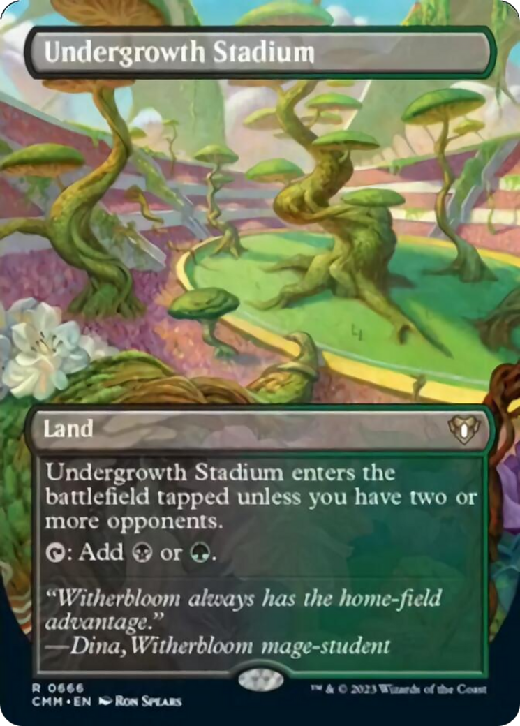 Undergrowth Stadium (Borderless Alternate Art) [Commander Masters] | PLUS EV GAMES 