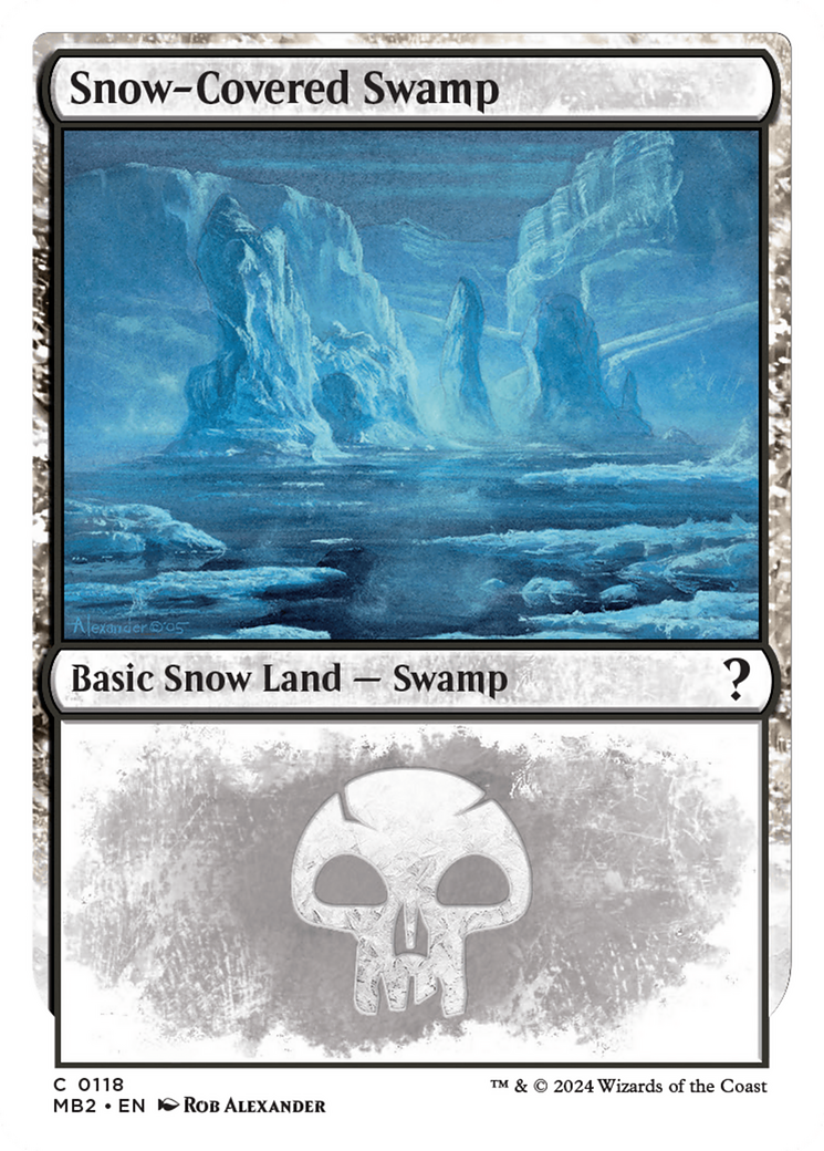 Snow-Covered Swamp (White Border) [Mystery Booster 2] | PLUS EV GAMES 