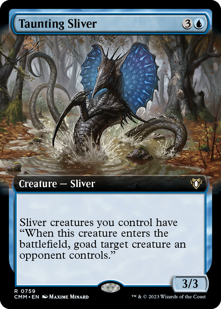 Taunting Sliver (Extended Art) [Commander Masters] | PLUS EV GAMES 