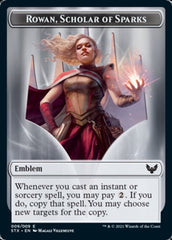 Elemental // Rowan, Scholar of Sparks Emblem Double-Sided Token [Strixhaven: School of Mages Tokens] | PLUS EV GAMES 