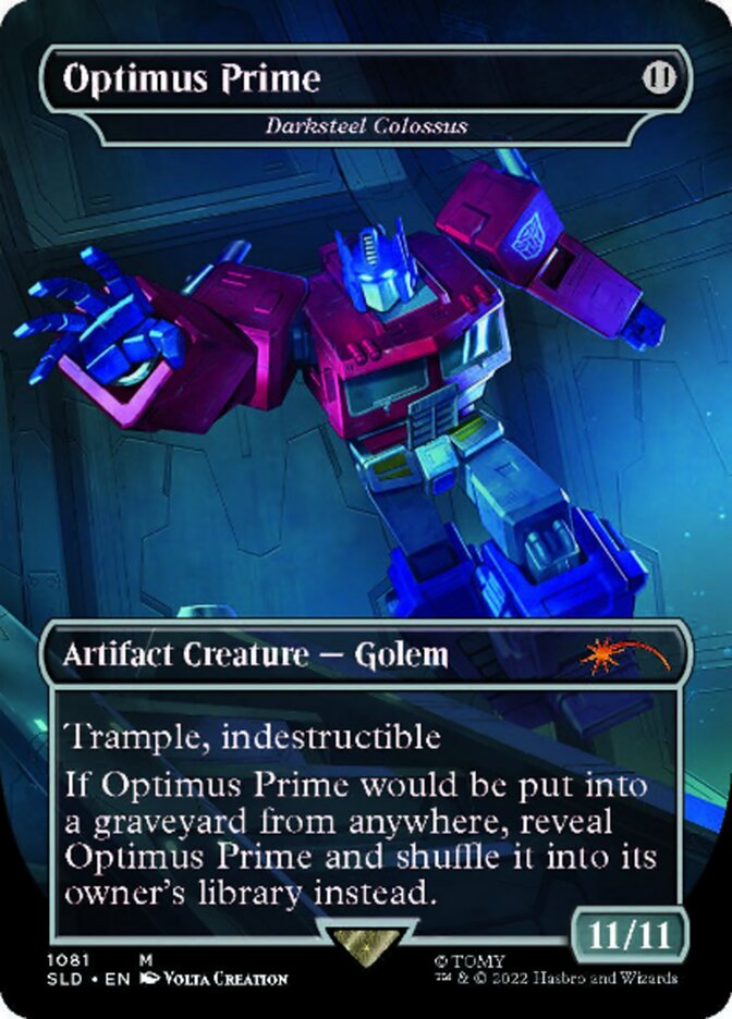 Darksteel Colossus - Optimus Prime (Borderless) [Secret Lair Drop Series] | PLUS EV GAMES 