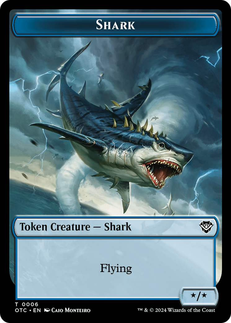 Ape // Shark Double-Sided Token [Outlaws of Thunder Junction Commander Tokens] | PLUS EV GAMES 