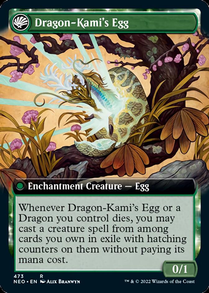 The Dragon-Kami Reborn // Dragon-Kami's Egg (Extended Art) [Kamigawa: Neon Dynasty] | PLUS EV GAMES 