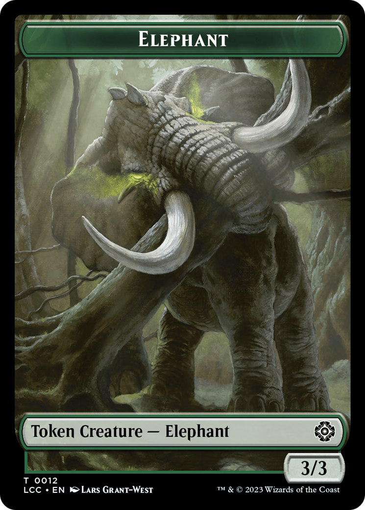 Elephant // Dinosaur (0010) Double-Sided Token [The Lost Caverns of Ixalan Commander Tokens] | PLUS EV GAMES 