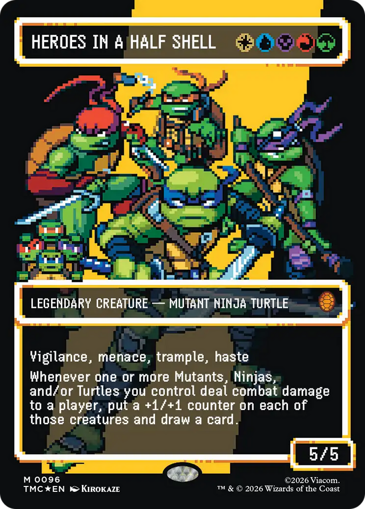 Heroes in a Half Shell (0096) (Borderless) (Surge Foil) [Teenage Mutant Ninja Turtles Commander] | PLUS EV GAMES 