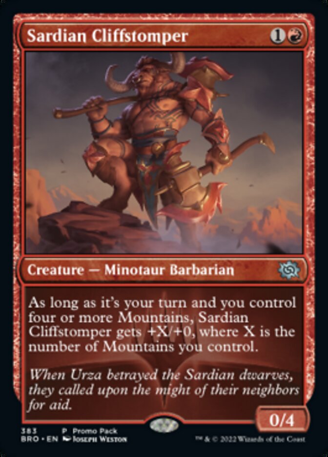 Sardian Cliffstomper (Promo Pack) [The Brothers' War Promos] | PLUS EV GAMES 