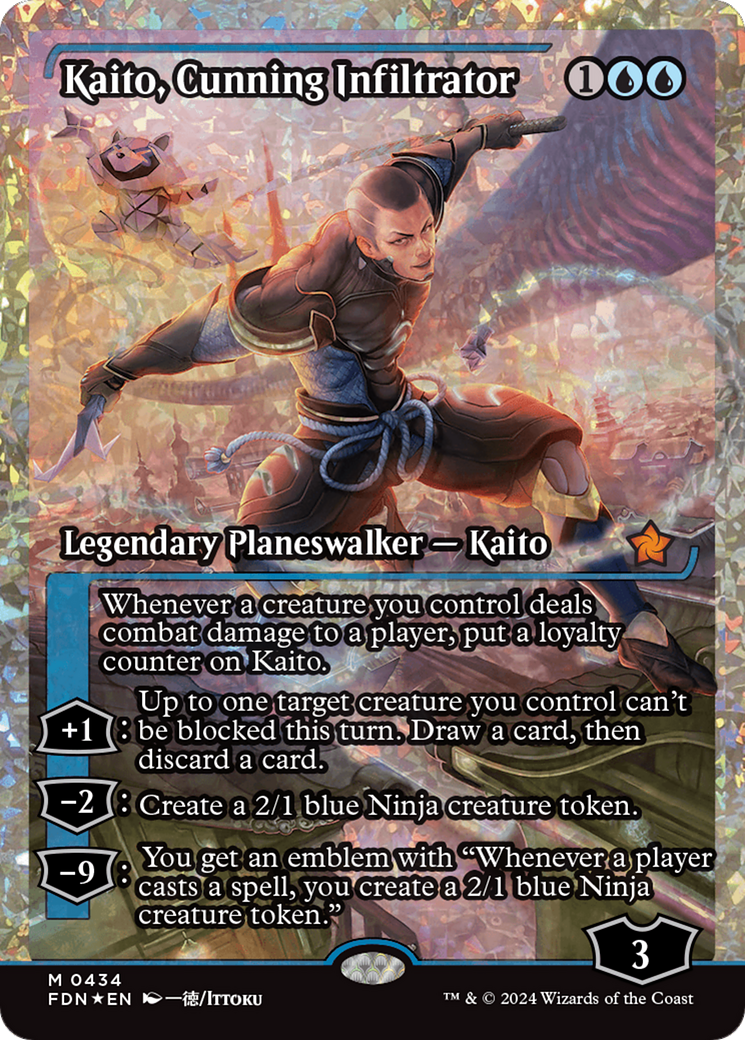 Kaito, Cunning Infiltrator (Showcase) (Frature Foil) [Foundations] | PLUS EV GAMES 