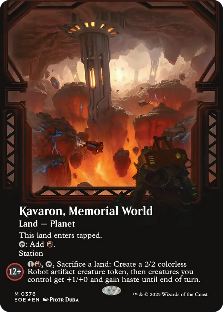 Kavaron, Memorial world (Borderless) (Galaxy Foil) [Edge of Eternities] | PLUS EV GAMES 