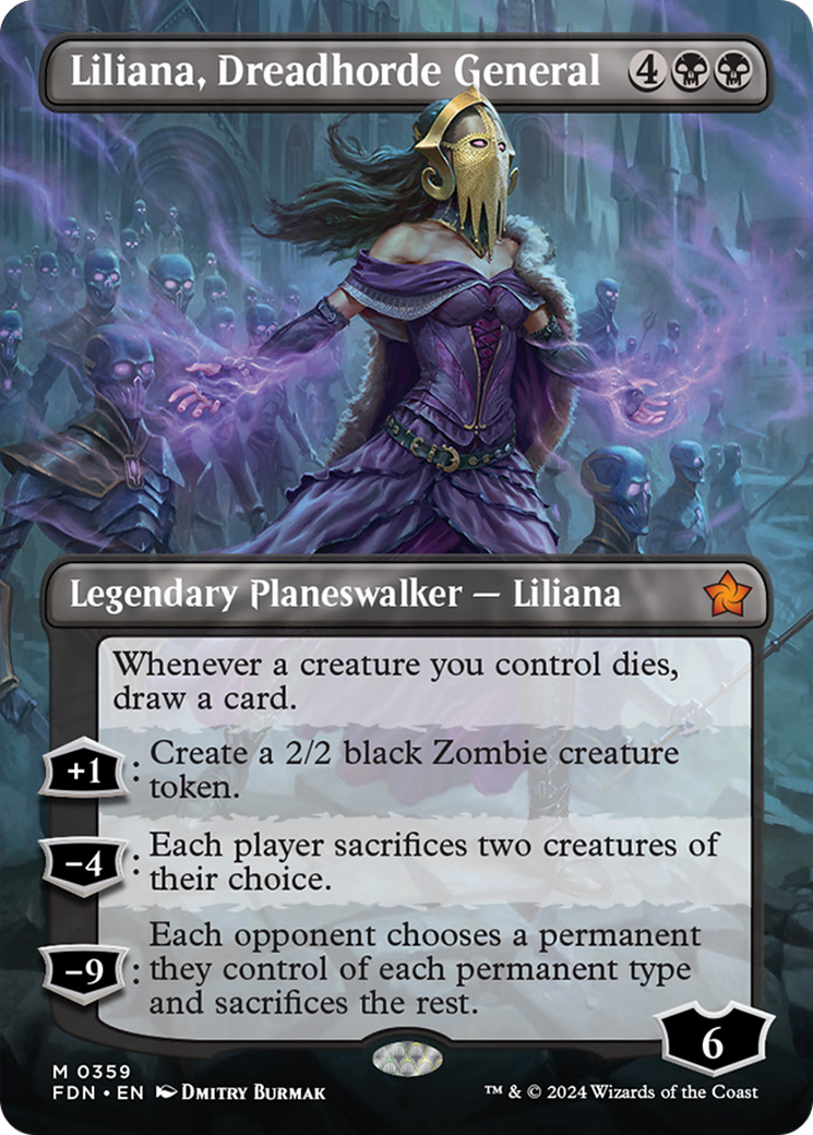 Liliana, Dreadhorde General (Borderless) [Foundations] | PLUS EV GAMES 