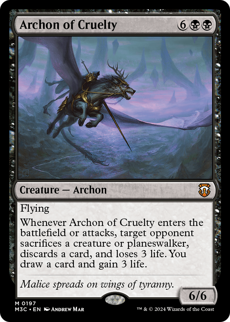 Archon of Cruelty (Ripple Foil) [Modern Horizons 3 Commander] | PLUS EV GAMES 