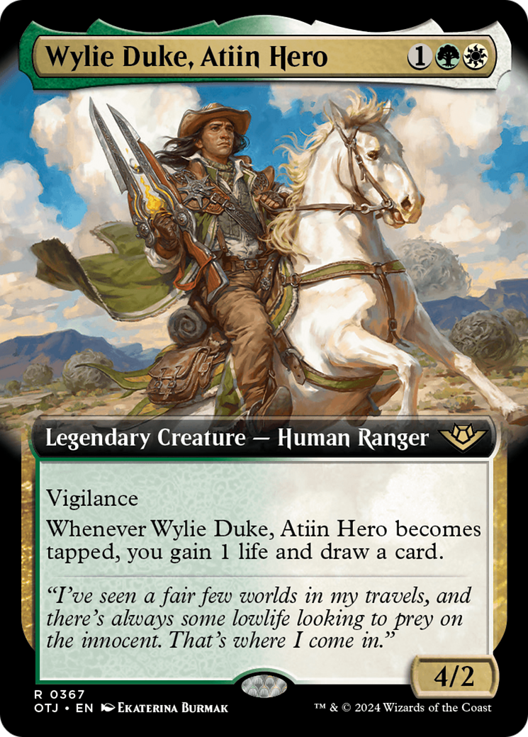 Wylie Duke, Atiin Hero (Extended Art) [Outlaws of Thunder Junction] | PLUS EV GAMES 