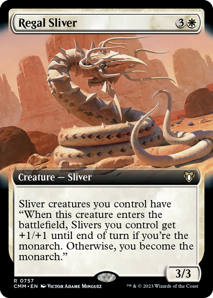 Regal Sliver (Extended Art) [Commander Masters] | PLUS EV GAMES 