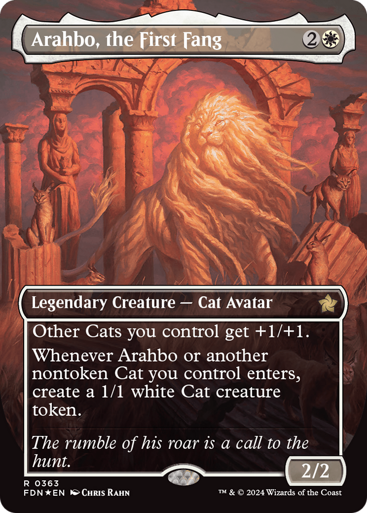 Arahbo, the First Fang (Borderless) (Mana Foil) [Foundations] | PLUS EV GAMES 