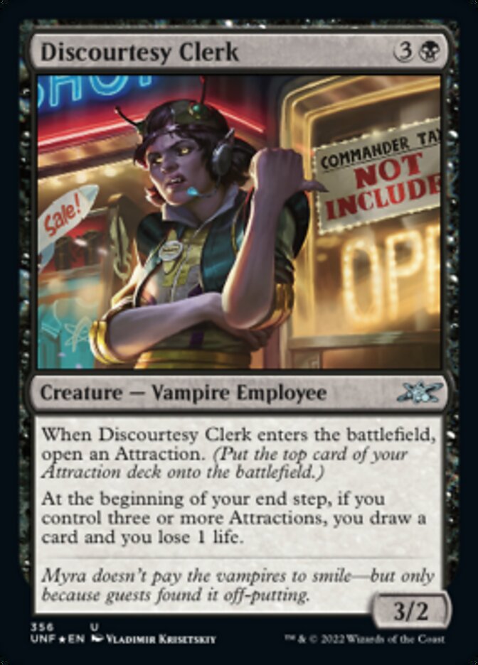 Discourtesy Clerk (Galaxy Foil) [Unfinity] | PLUS EV GAMES 