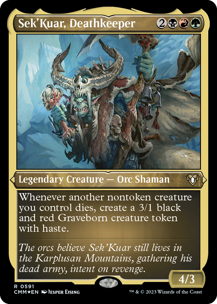 Sek'Kuar, Deathkeeper (Foil Etched) [Commander Masters] | PLUS EV GAMES 