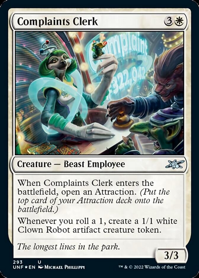 Complaints Clerk (Galaxy Foil) [Unfinity] | PLUS EV GAMES 
