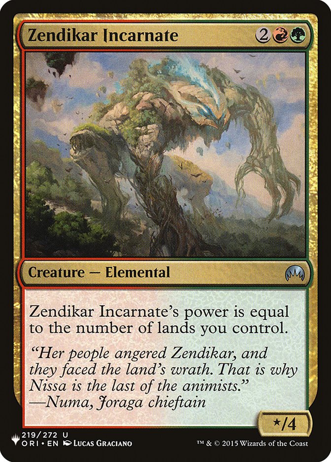 Zendikar Incarnate [The List] | PLUS EV GAMES 