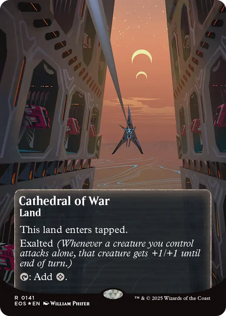 Cathedral of War (0141) (Borderless) (Galaxy Foil) [Edge of Eternities: Stellar Sights] | PLUS EV GAMES 