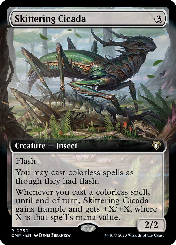 Skittering Cicada (Extended Art) [Commander Masters] | PLUS EV GAMES 