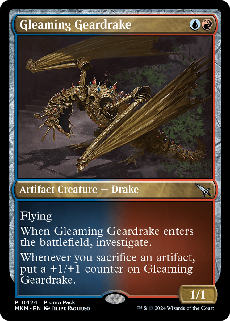 Gleaming Geardrake (Promo Pack) [Murders at Karlov Manor Promos] | PLUS EV GAMES 