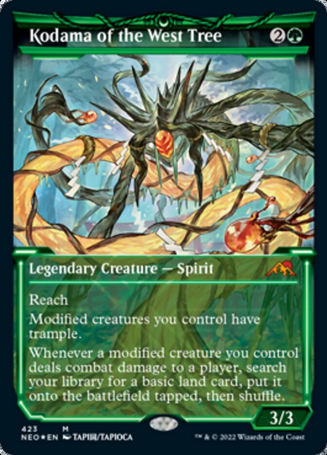 Kodama of the West Tree (Showcase) (Foil Etched) [Kamigawa: Neon Dynasty] | PLUS EV GAMES 