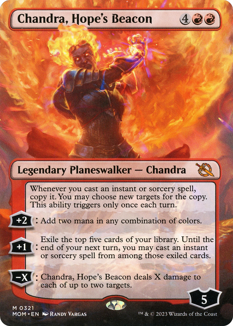 Chandra, Hope's Beacon (Borderless Alternate Art) [March of the Machine] | PLUS EV GAMES 