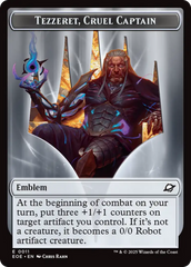 Robot // Emblem - Tezzeret, Cruel Captain Double-Sided Token [Edge of Eternities Tokens] | PLUS EV GAMES 