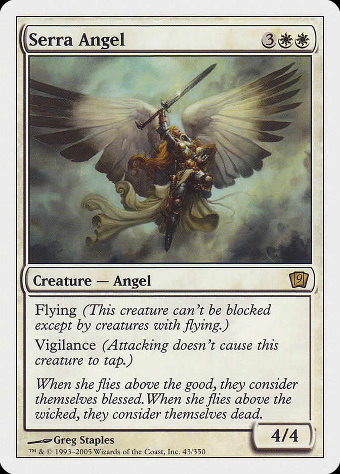 Serra Angel (9th Edition) [Oversize Cards] | PLUS EV GAMES 
