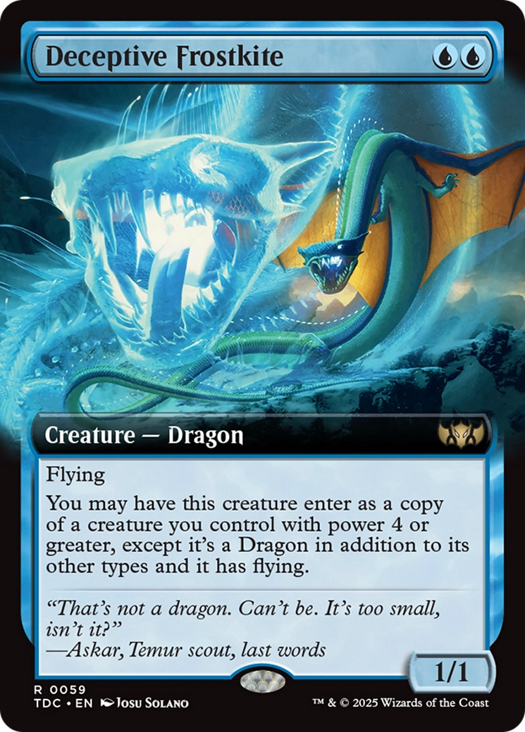 Deceptive Frostkite (Extended Art) [Tarkir: Dragonstorm Commander] | PLUS EV GAMES 