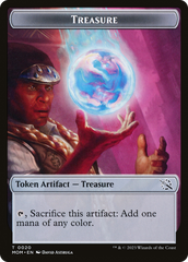 Treasure (20) // Teferi Akosa of Zhalfir Emblem Double-Sided Token [March of the Machine Tokens] | PLUS EV GAMES 