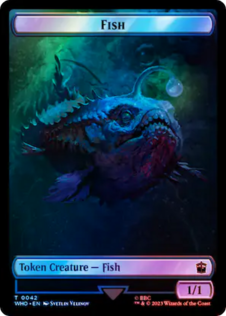 Fish // Alien Salamander Double-Sided Token (Surge Foil) [Doctor Who Tokens] | PLUS EV GAMES 