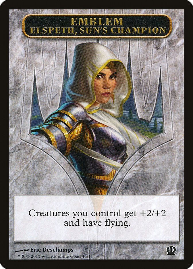 Elspeth, Sun's Champion Emblem [Theros Tokens] | PLUS EV GAMES 