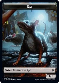 Rat // Food (17) Double-sided Token [Throne of Eldraine Tokens] | PLUS EV GAMES 