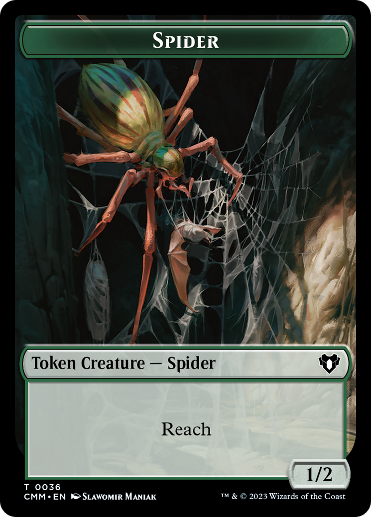 Wurm // Spider Double-Sided Token [Commander Masters Tokens] | PLUS EV GAMES 