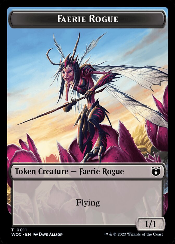 Faerie Rogue // Faerie (0011) Double-Sided Token [Wilds of Eldraine Commander Tokens] | PLUS EV GAMES 