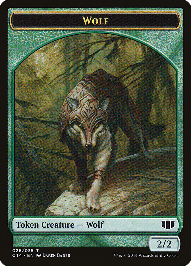 Treefolk // Wolf Double-sided Token [Commander 2014 Tokens] | PLUS EV GAMES 