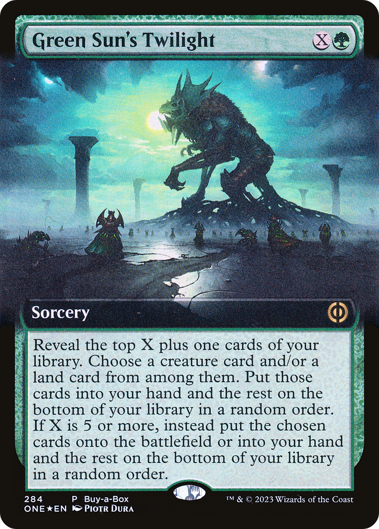 Green Sun's Twilight (Buy-A-Box) (Extended Art) [Phyrexia: All Will Be One] | PLUS EV GAMES 