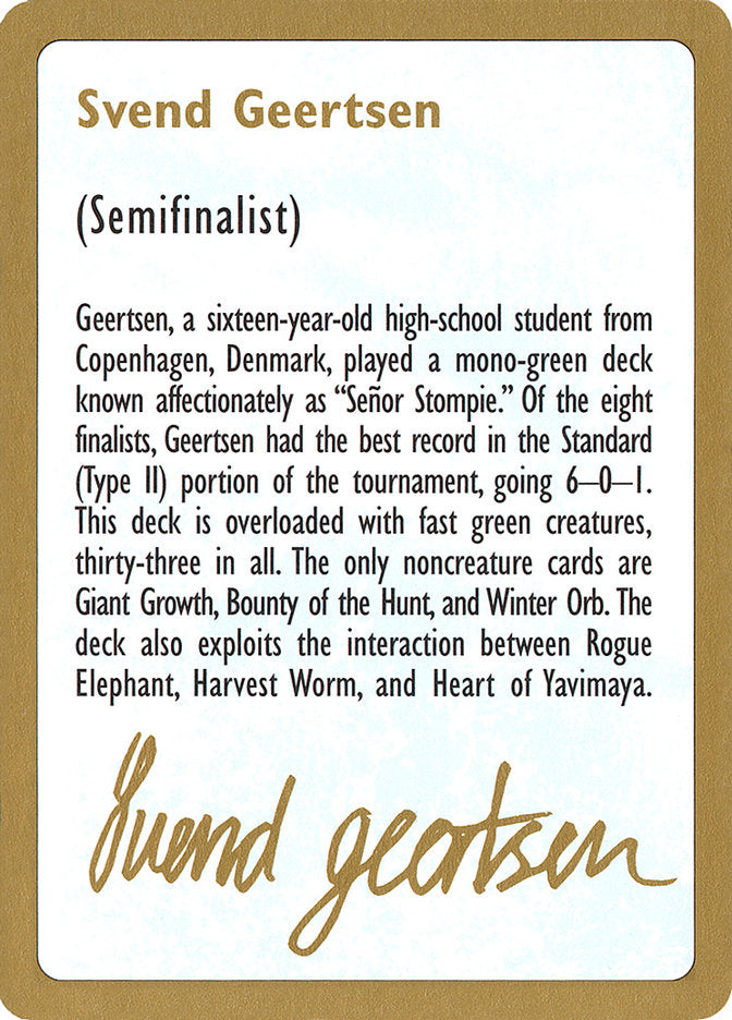 Svend Geertsen Bio [World Championship Decks 1997] | PLUS EV GAMES 