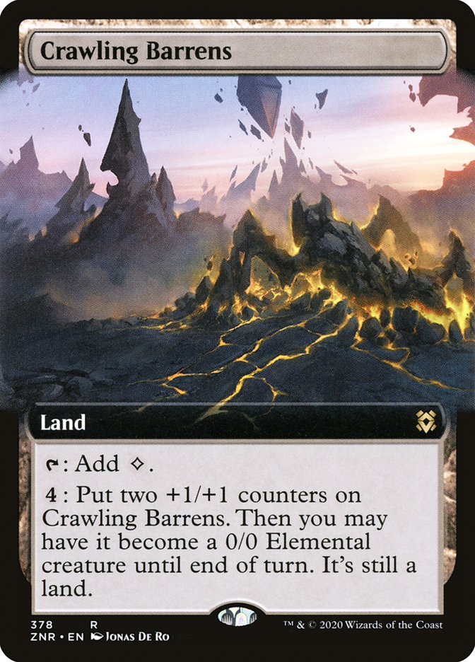 Crawling Barrens (Extended) [Zendikar Rising Extended Art] | PLUS EV GAMES 