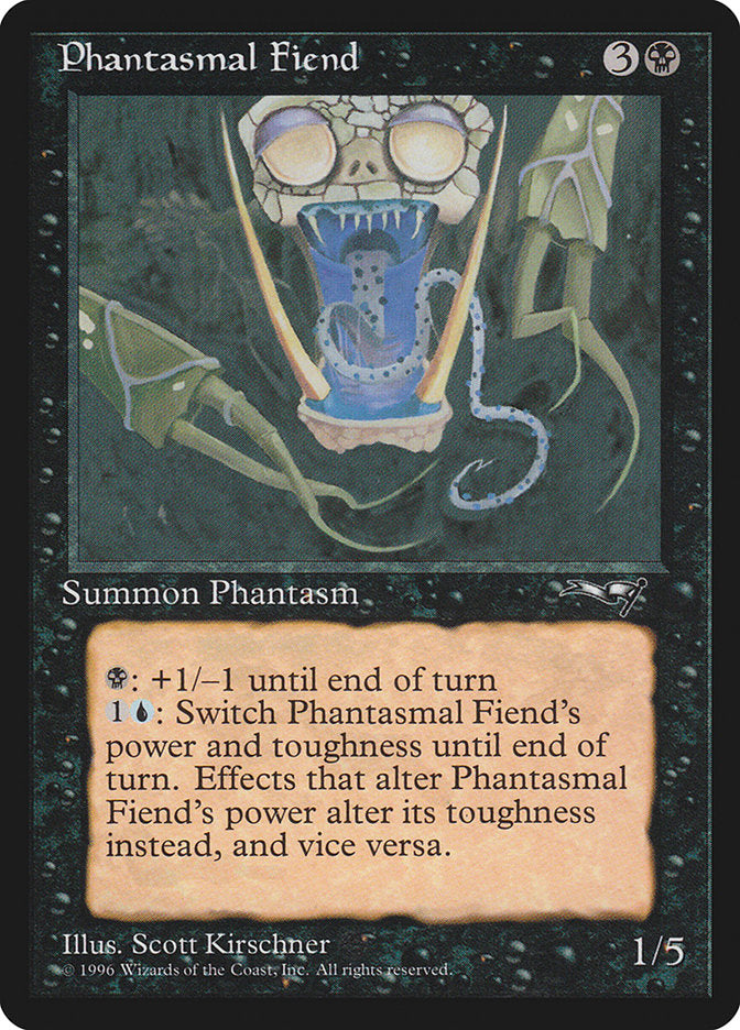 Phantasmal Fiend (Dark Green Background) [Alliances] | PLUS EV GAMES 