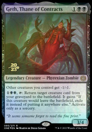 Geth, Thane of Contracts [Phyrexia: All Will Be One Prerelease Promos] | PLUS EV GAMES 