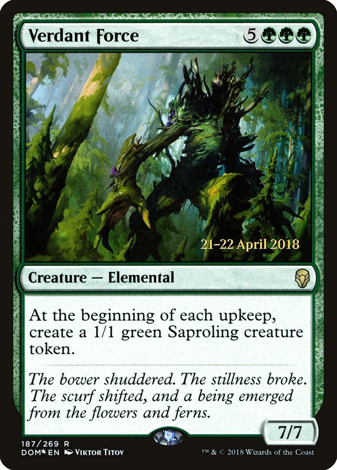 Verdant Force  [Dominaria Prerelease Promos] | PLUS EV GAMES 