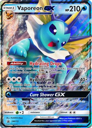 Vaporeon GX (SM172) (Jumbo Card) [Sun & Moon: Black Star Promos] | PLUS EV GAMES 