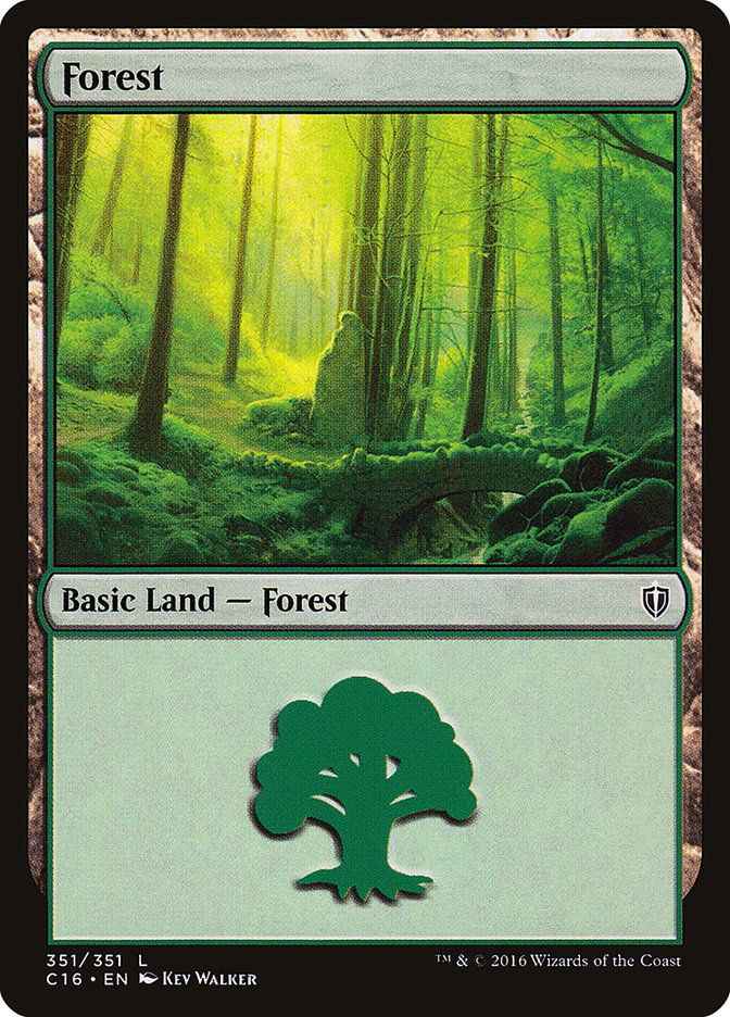 Forest (351) [Commander 2016] | PLUS EV GAMES 