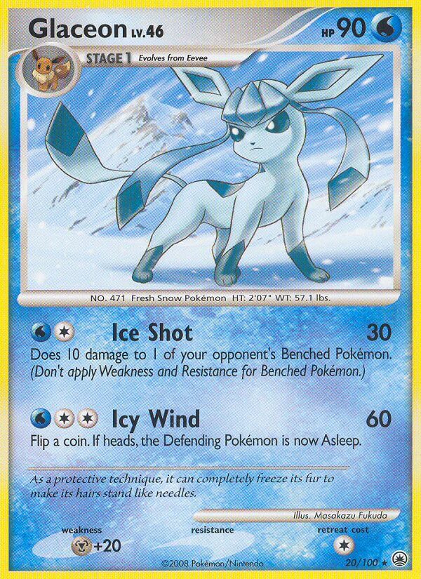 Glaceon (20/100) (Theme Deck Exclusive) [Diamond & Pearl: Majestic Dawn] | PLUS EV GAMES 