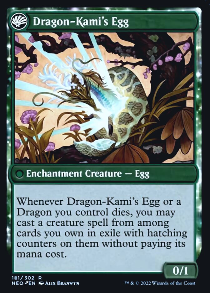 The Dragon-Kami Reborn // Dragon-Kami's Egg [Kamigawa: Neon Dynasty Prerelease Promos] | PLUS EV GAMES 