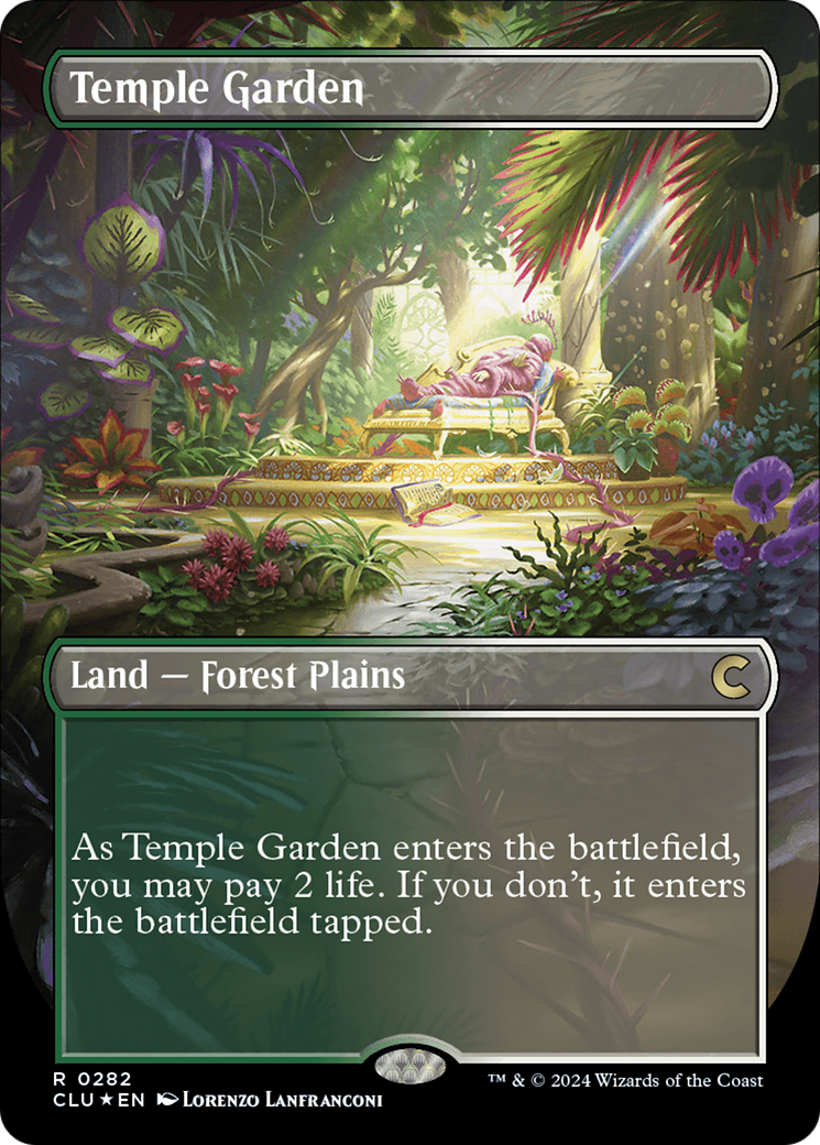 Temple Garden (Borderless) [Ravnica: Clue Edition] | PLUS EV GAMES 